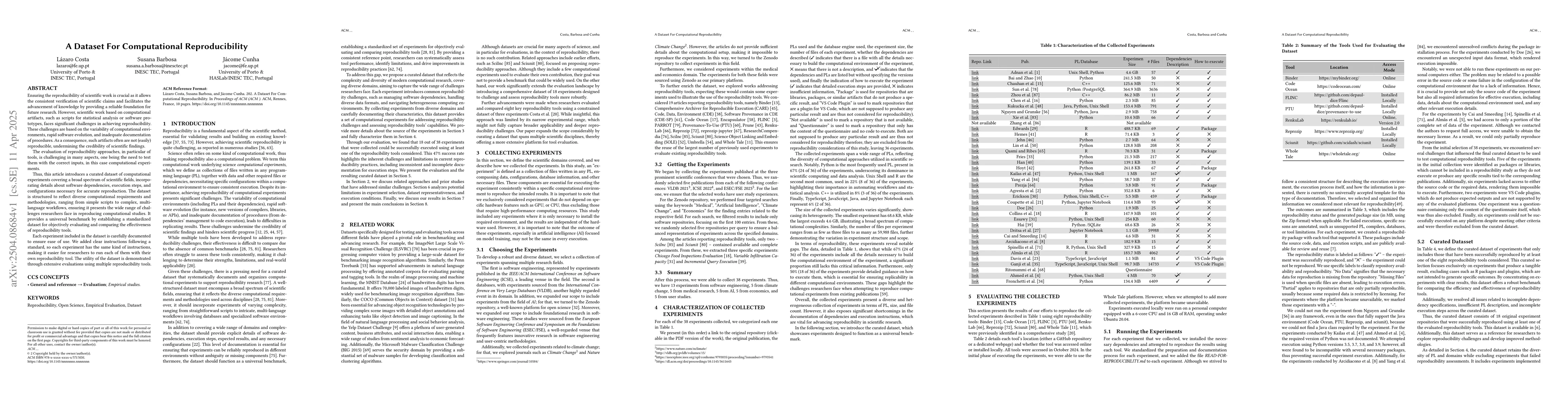 Thumbnail for A Dataset For Computational Reproducibility