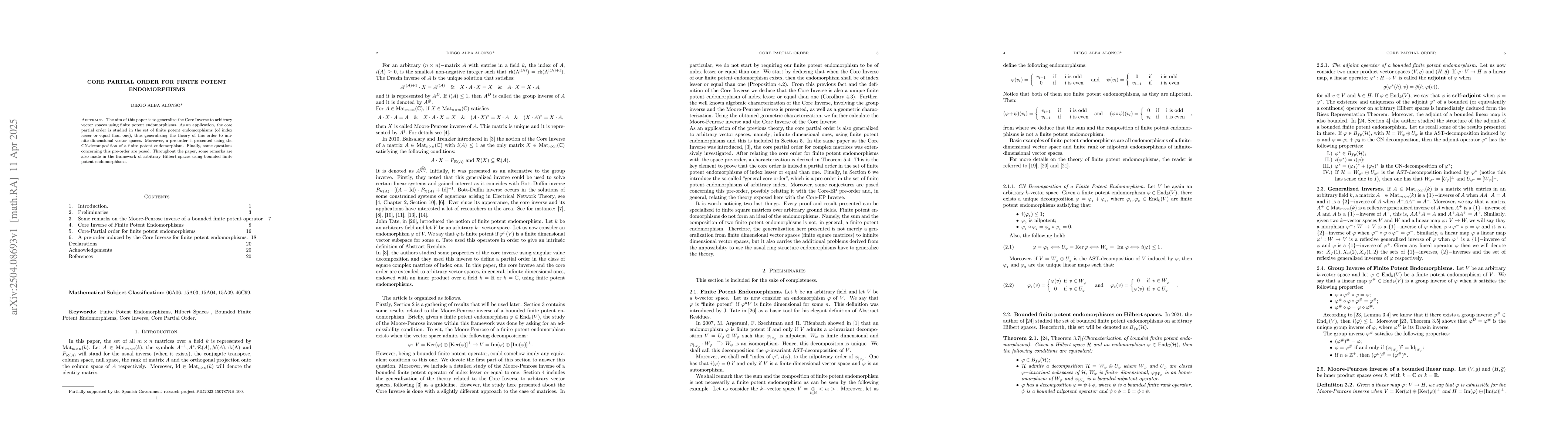Thumbnail for Core partial order for finite potent endomorphisms
