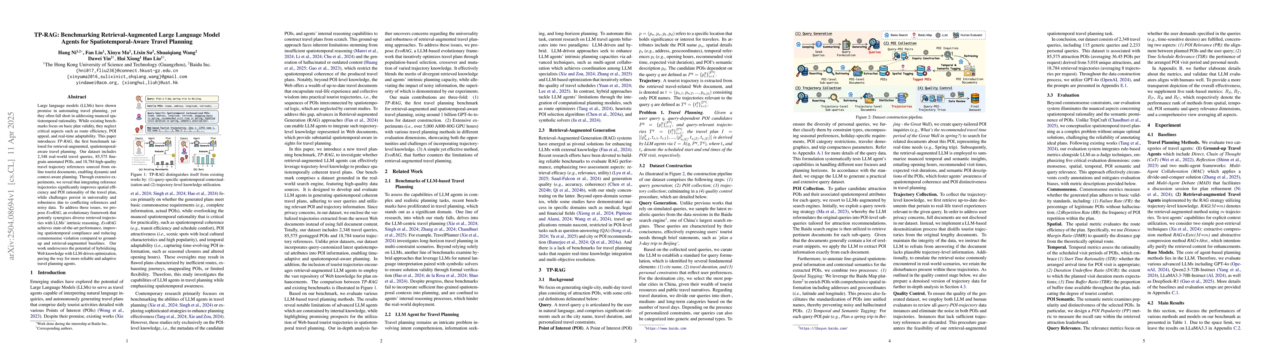 Thumbnail for TP-RAG: Benchmarking Retrieval-Augmented Large Language Model Agents for
  Spatiotemporal-Aware Travel Planning