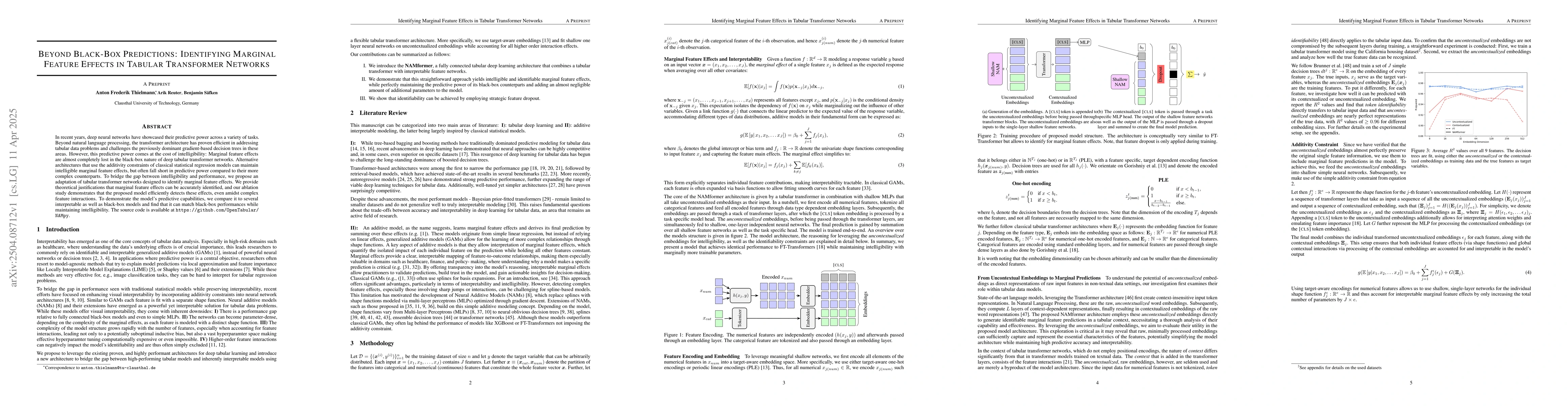 Thumbnail for Beyond Black-Box Predictions: Identifying Marginal Feature Effects in
  Tabular Transformer Networks