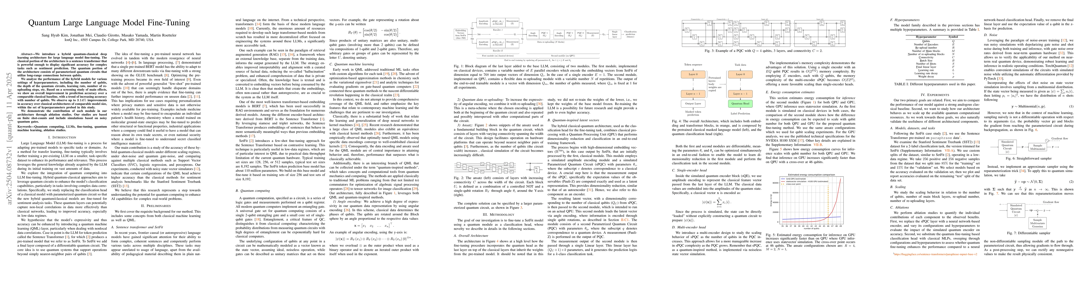 Thumbnail for Quantum Large Language Model Fine-Tuning