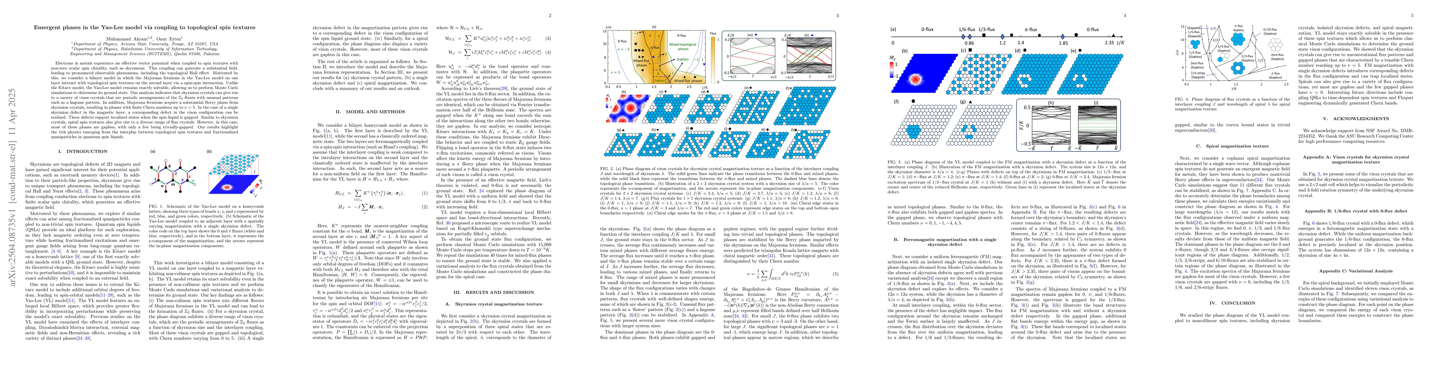 Thumbnail for Emergent phases in the Yao-Lee model via coupling to topological spin
  textures