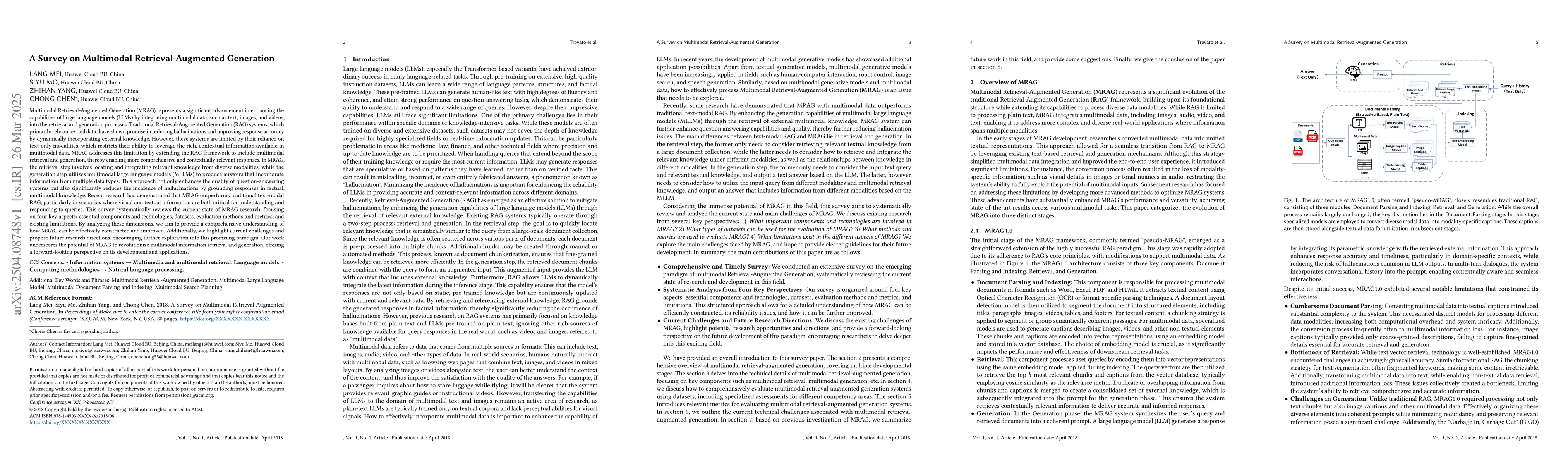 Thumbnail for A Survey of Multimodal Retrieval-Augmented Generation