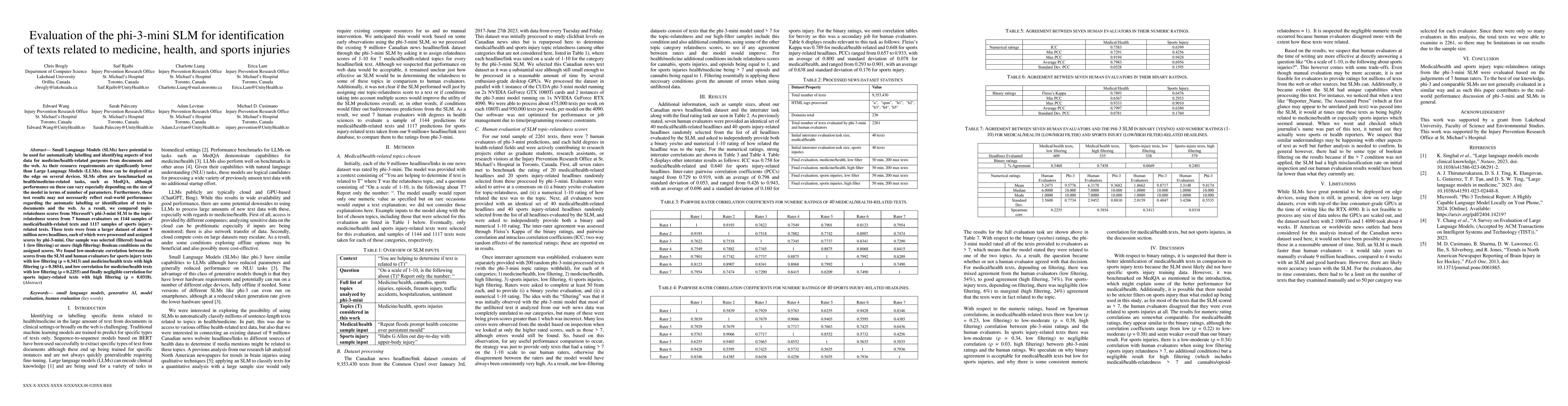 Thumbnail for Evaluation of the phi-3-mini SLM for identification of texts related to
  medicine, health, and sports injuries