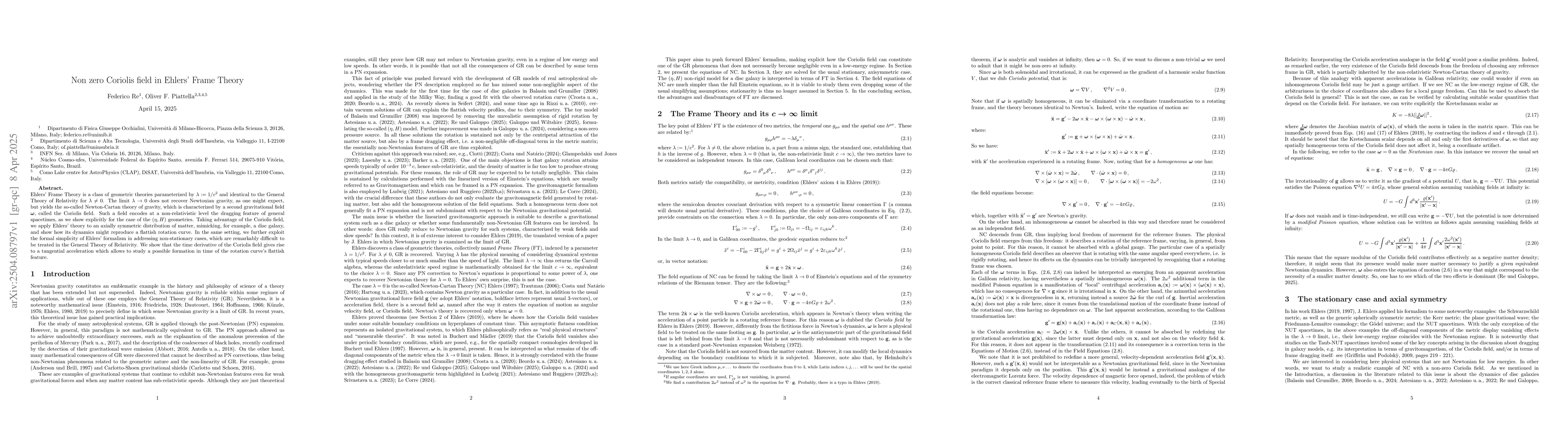 Thumbnail for Non zero Coriolis field in Ehlers' Frame Theory