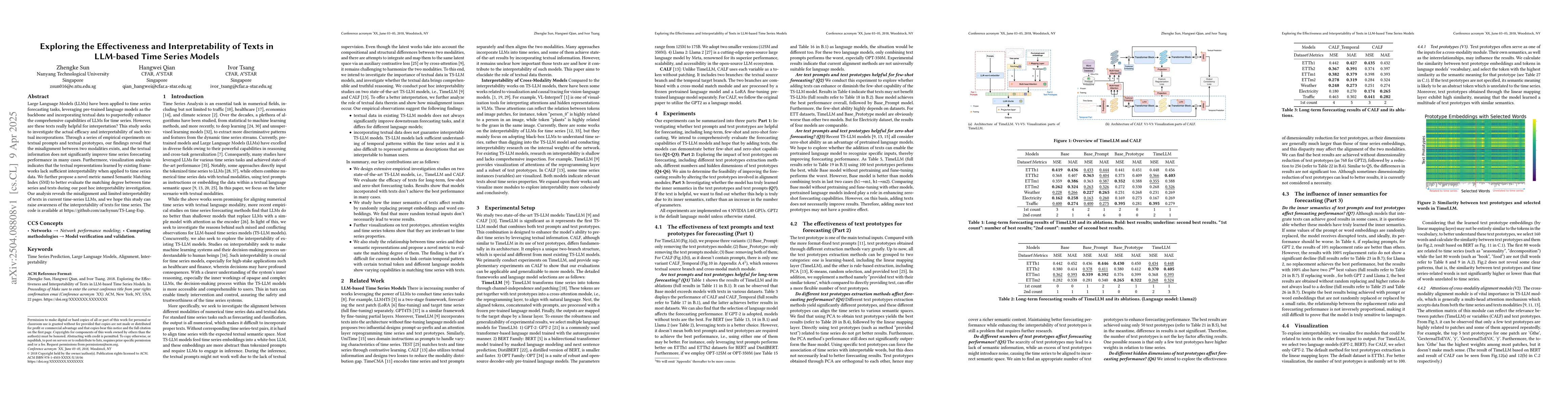 Thumbnail for Exploring the Effectiveness and Interpretability of Texts in LLM-based
  Time Series Models