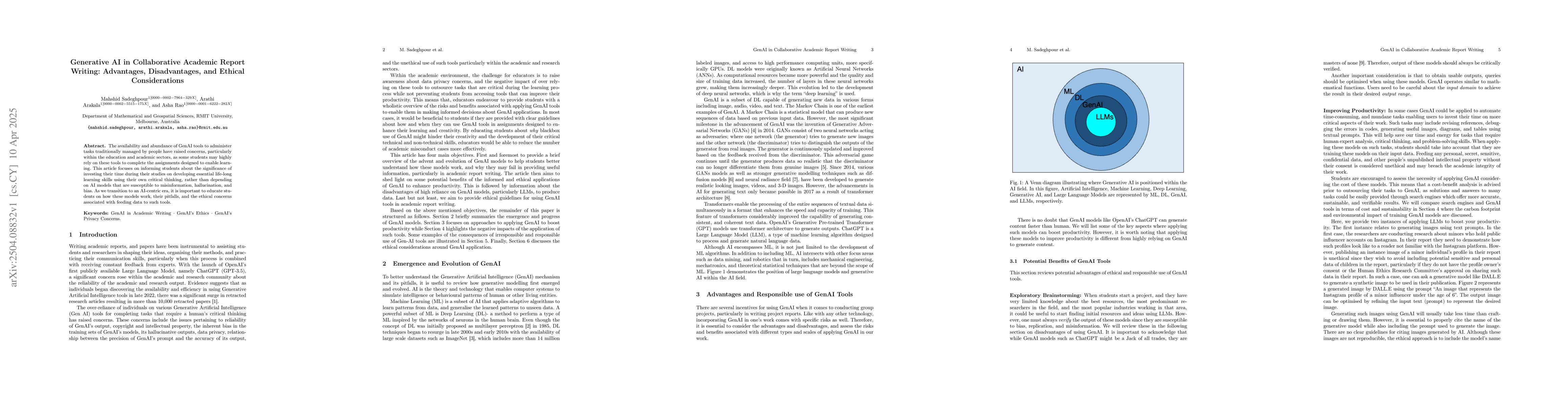 Thumbnail for Generative AI in Collaborative Academic Report Writing: Advantages,
  Disadvantages, and Ethical Considerations