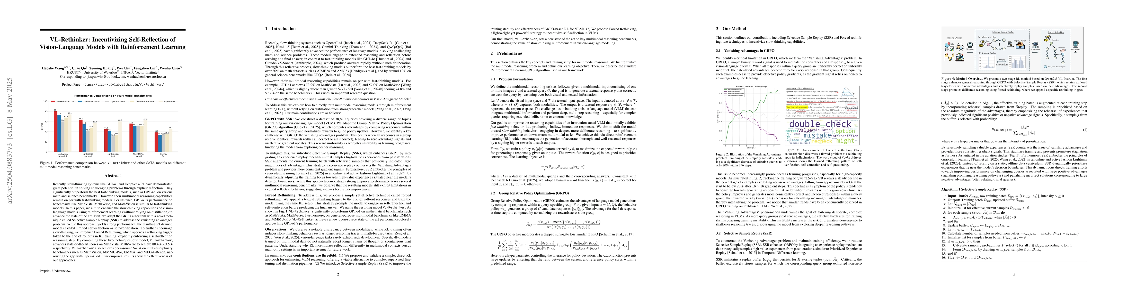 Thumbnail for VL-Rethinker: Incentivizing Self-Reflection of Vision-Language Models
  with Reinforcement Learning
