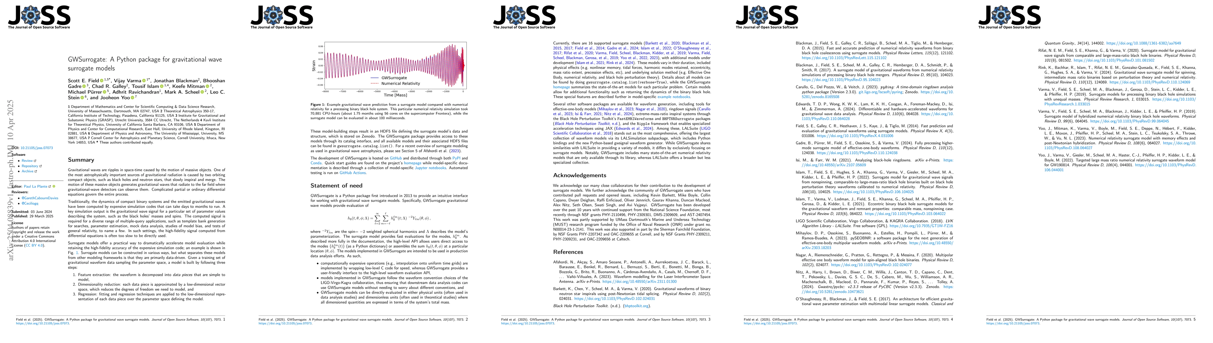 Thumbnail for GWSurrogate: A Python package for gravitational wave surrogate models