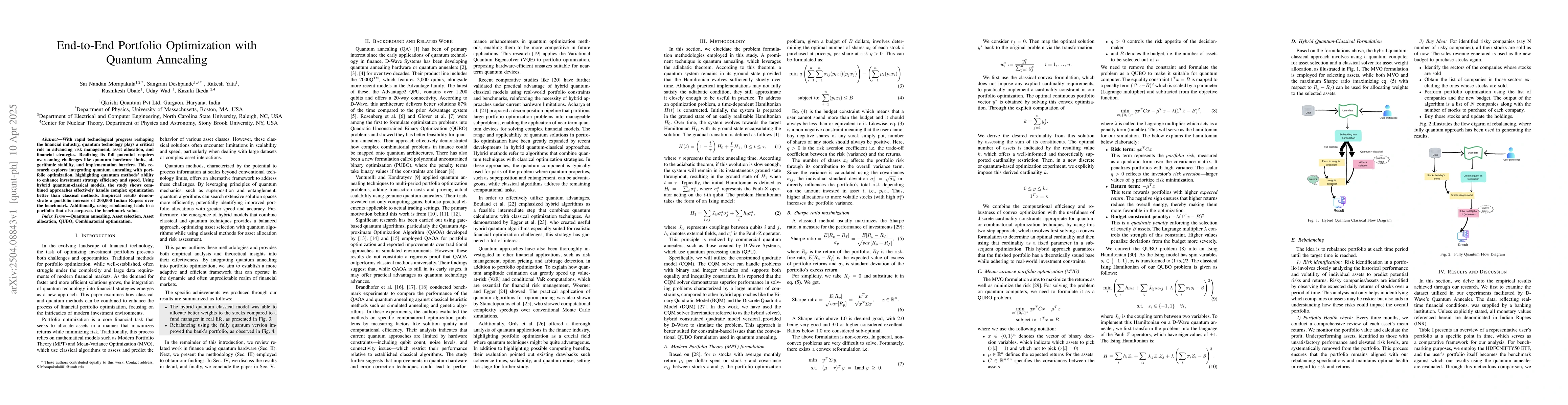Thumbnail for End-to-End Portfolio Optimization with Quantum Annealing