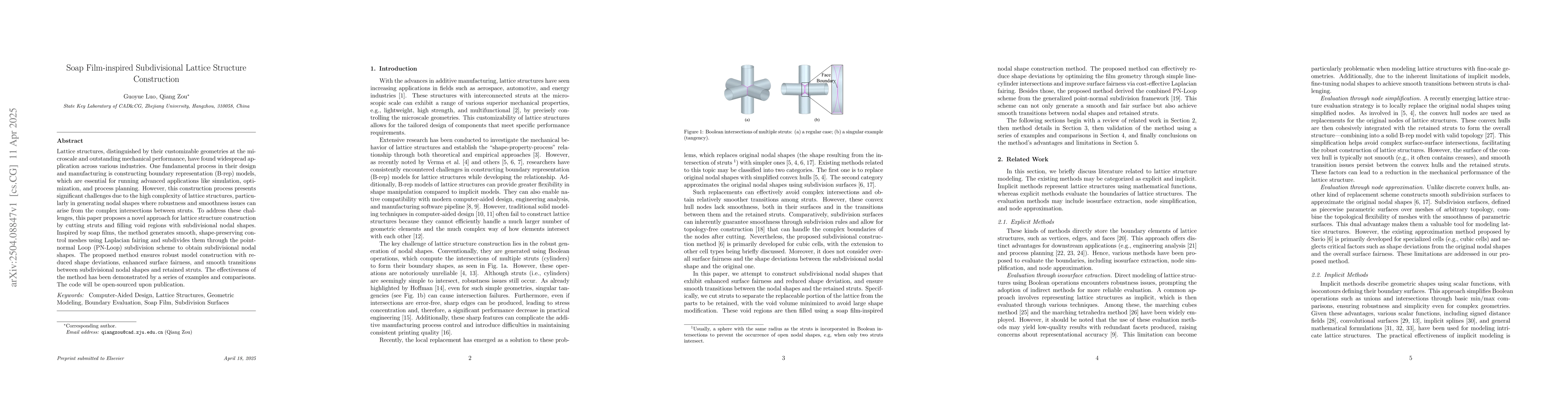 Thumbnail for Soap Film-inspired Subdivisional Lattice Structure Construction