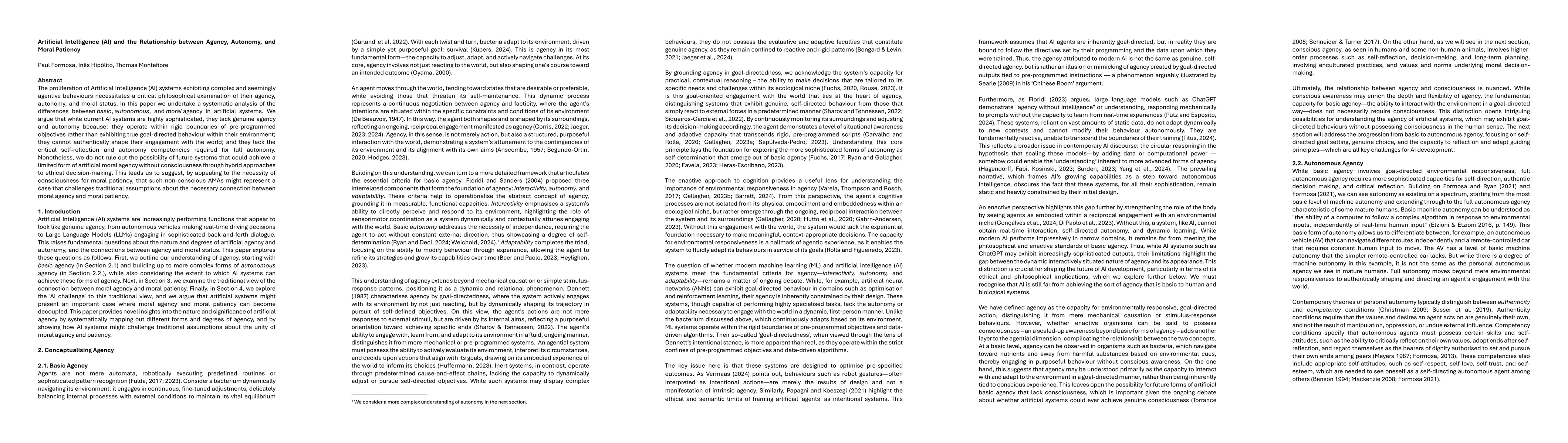 Thumbnail for Artificial Intelligence (AI) and the Relationship between Agency,
  Autonomy, and Moral Patiency