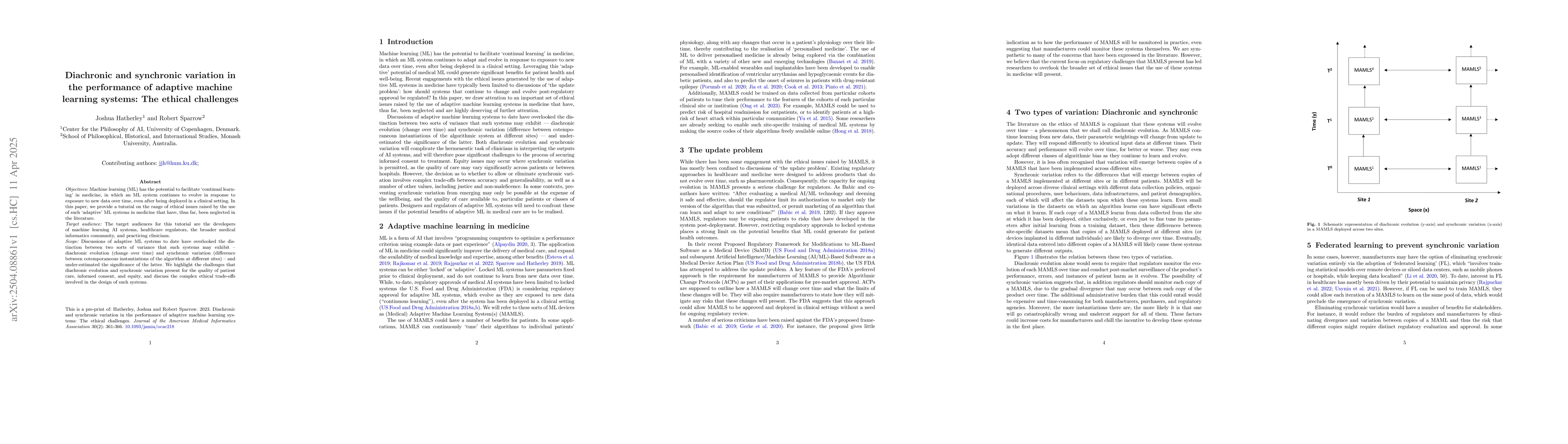 Thumbnail for Diachronic and synchronic variation in the performance of adaptive
  machine learning systems: The ethical challenges
