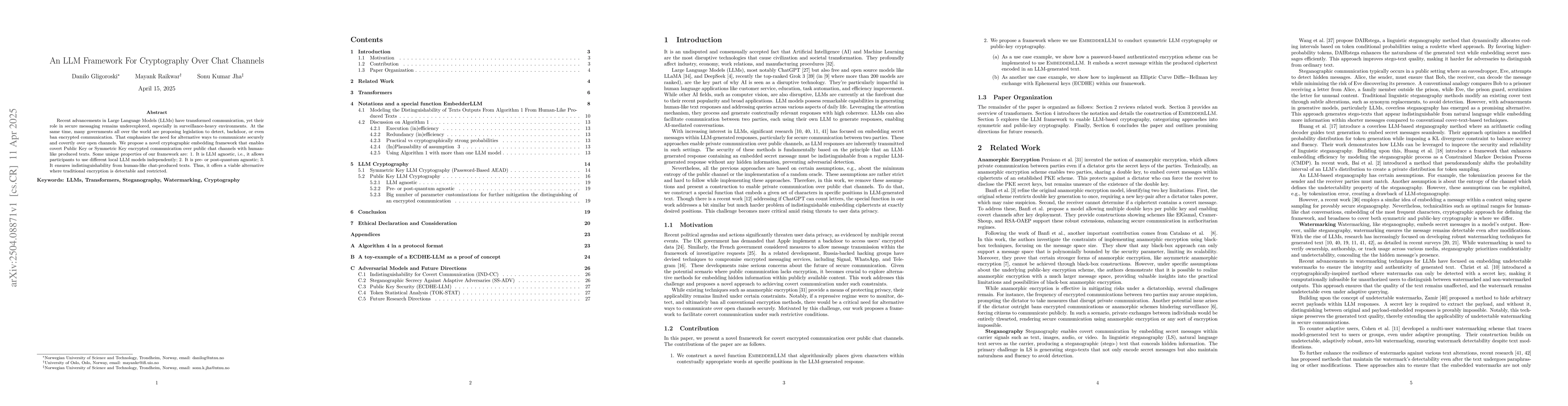 Thumbnail for An LLM Framework For Cryptography Over Chat Channels