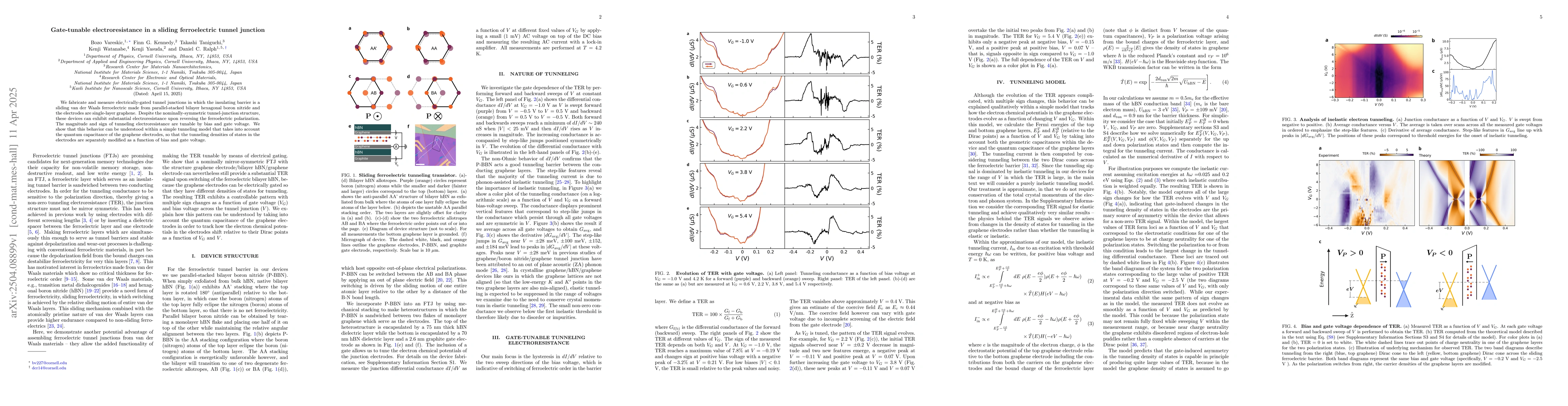 Thumbnail for Gate-tunable electroresistance in a sliding ferroelectric tunnel
  junction