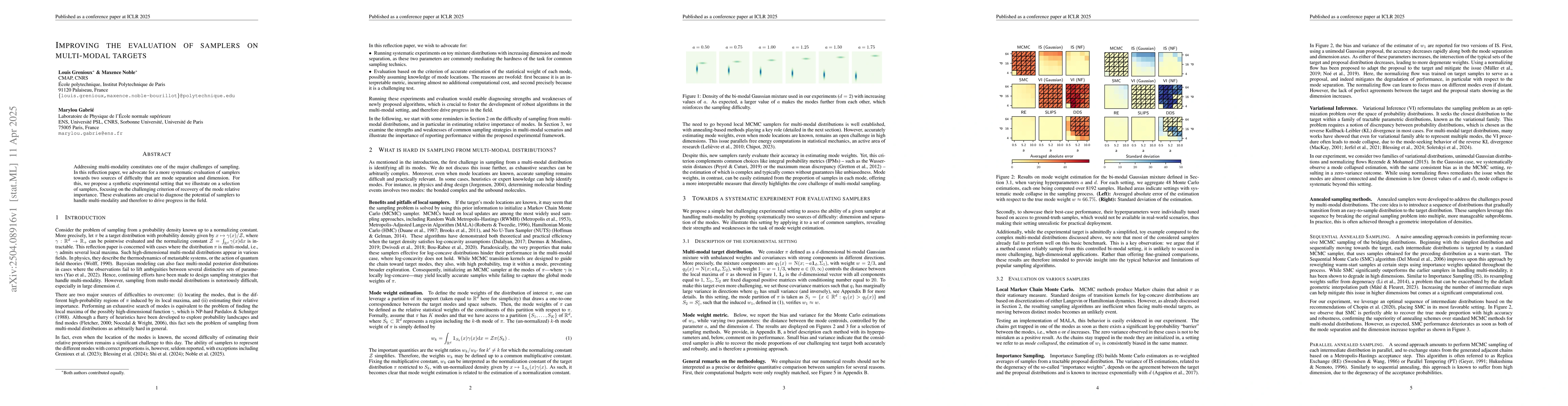 Thumbnail for Improving the evaluation of samplers on multi-modal targets