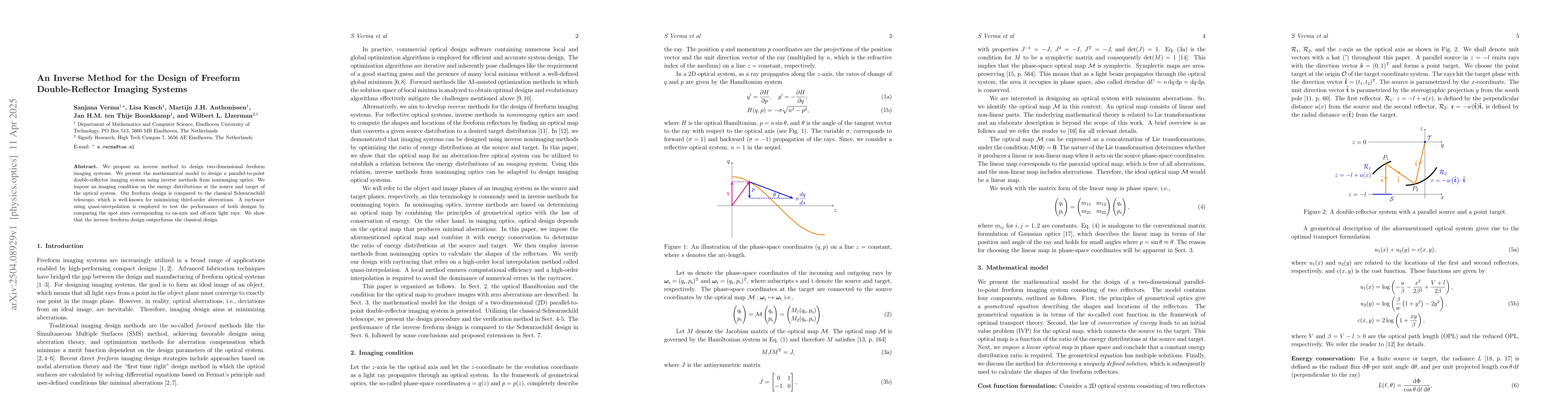 Thumbnail for An Inverse Method for the Design of Freeform Double-Reflector Imaging
  Systems