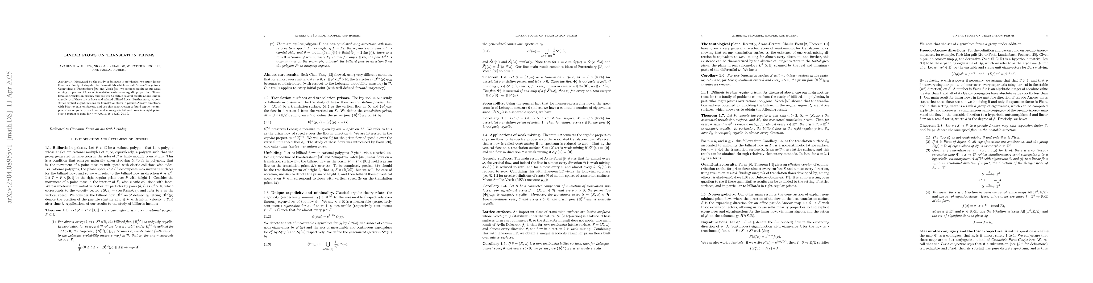 Thumbnail for Linear Flows on Translation Prisms