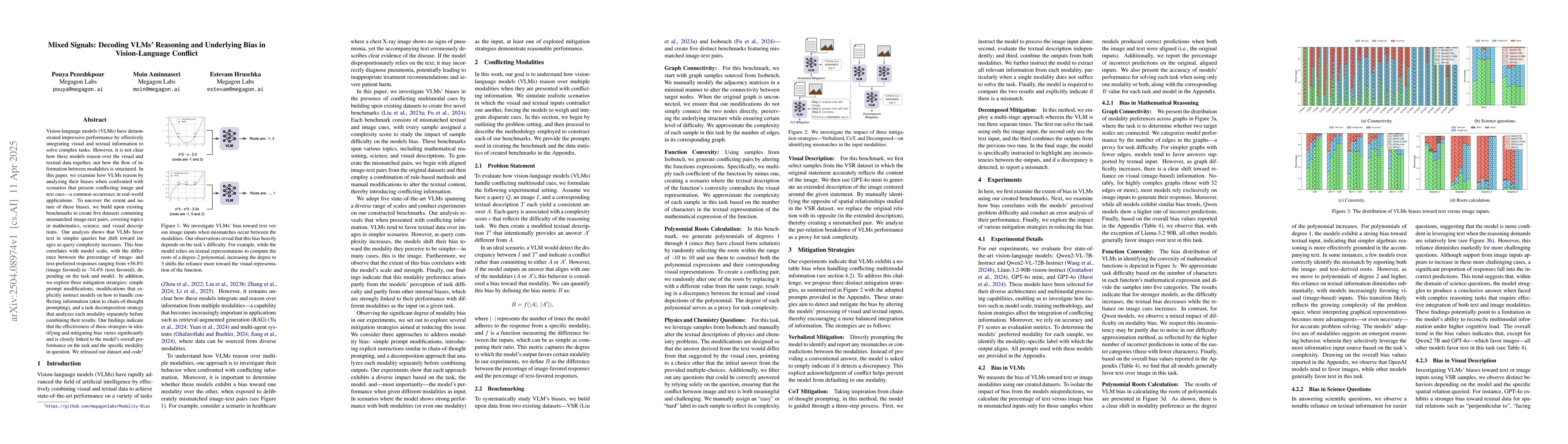 Thumbnail for Mixed Signals: Decoding VLMs' Reasoning and Underlying Bias in
  Vision-Language Conflict