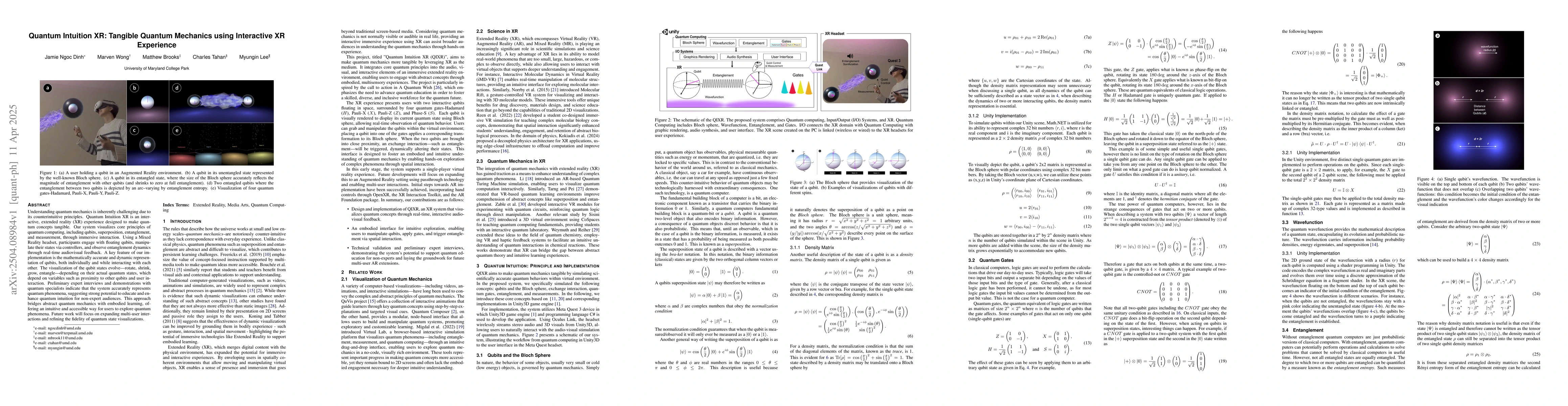 Thumbnail for Quantum Intuition XR: Tangible Quantum Mechanics using Interactive XR
  Experience