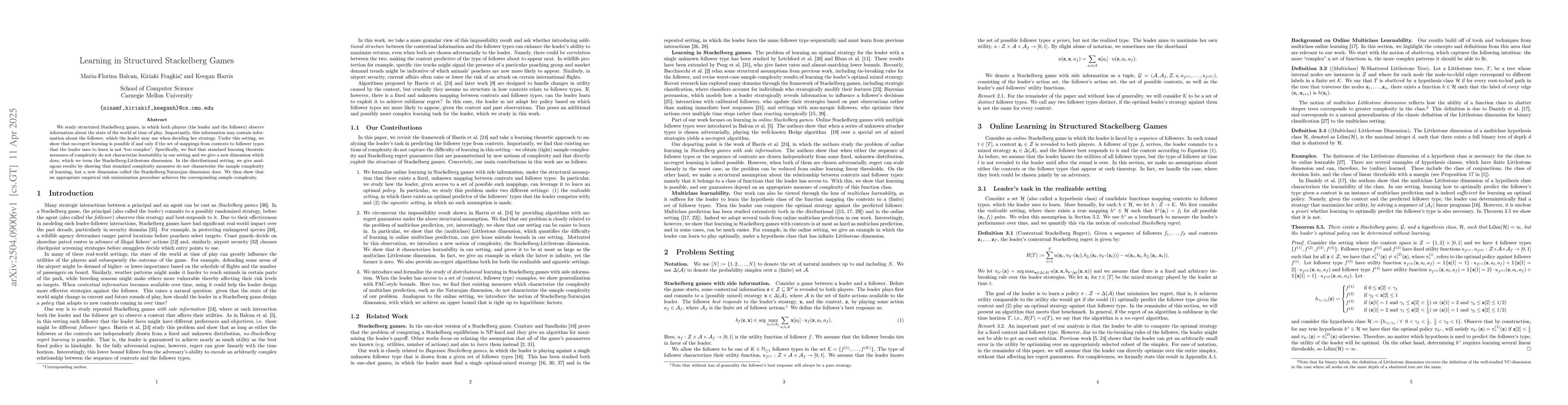 Thumbnail for Learning in Structured Stackelberg Games
