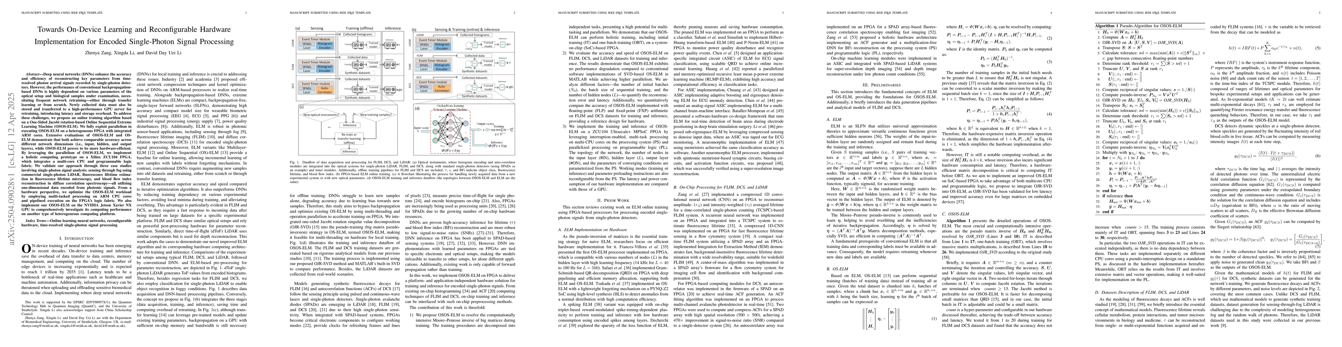 Thumbnail for Towards On-Device Learning and Reconfigurable Hardware Implementation
  for Encoded Single-Photon Signal Processing
