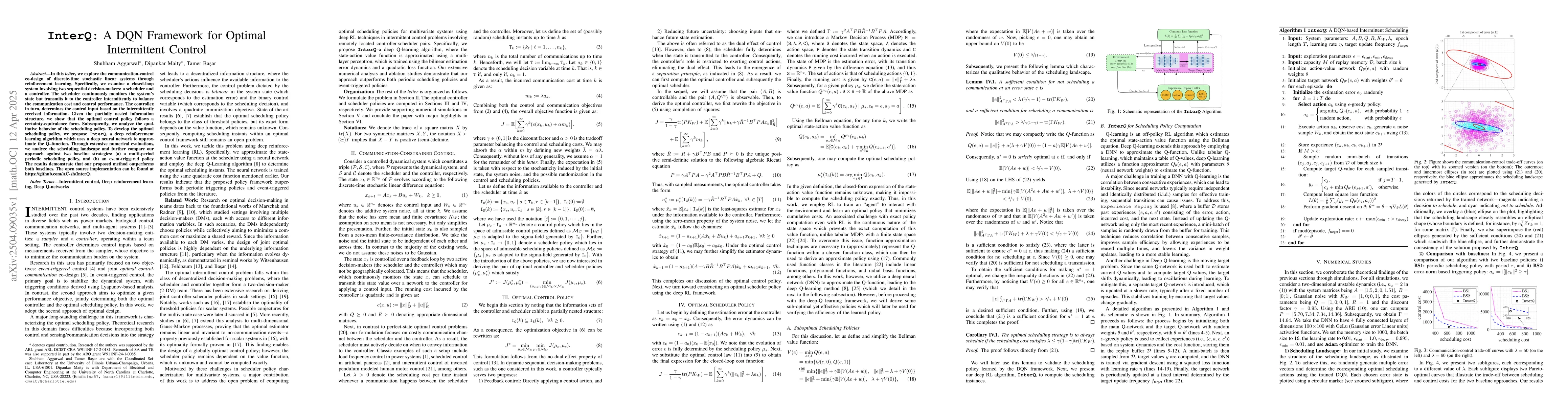 Thumbnail for InterQ: A DQN Framework for Optimal Intermittent Control