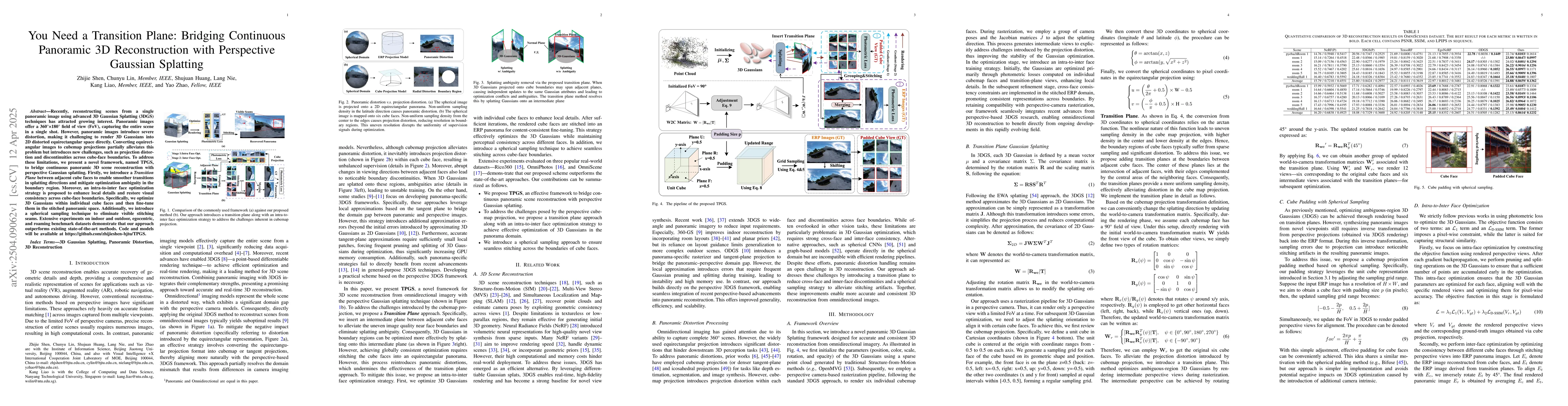 Thumbnail for You Need a Transition Plane: Bridging Continuous Panoramic 3D
  Reconstruction with Perspective Gaussian Splatting