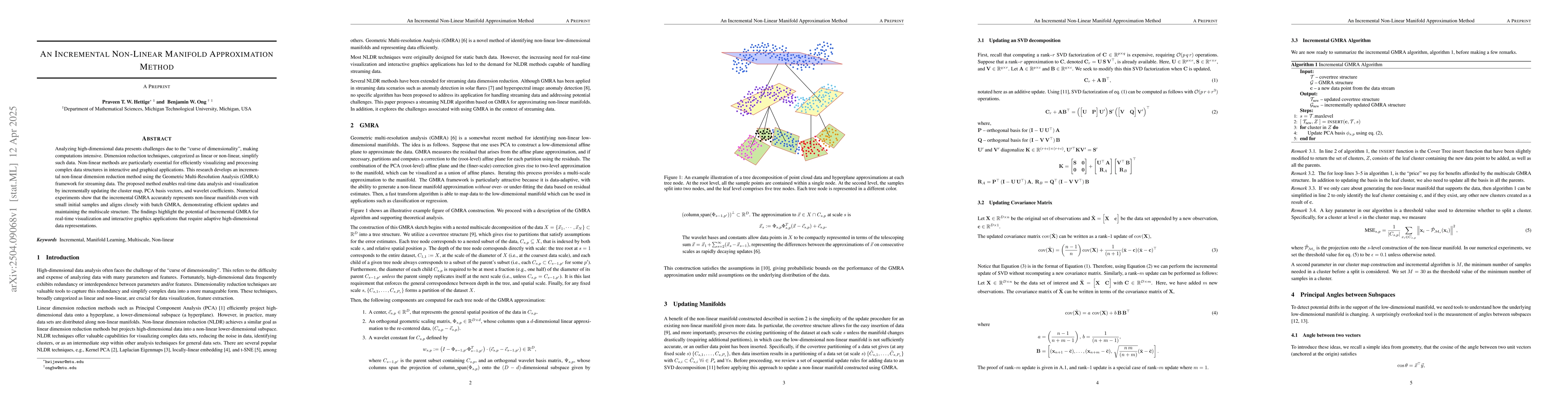 Thumbnail for An Incremental Non-Linear Manifold Approximation Method