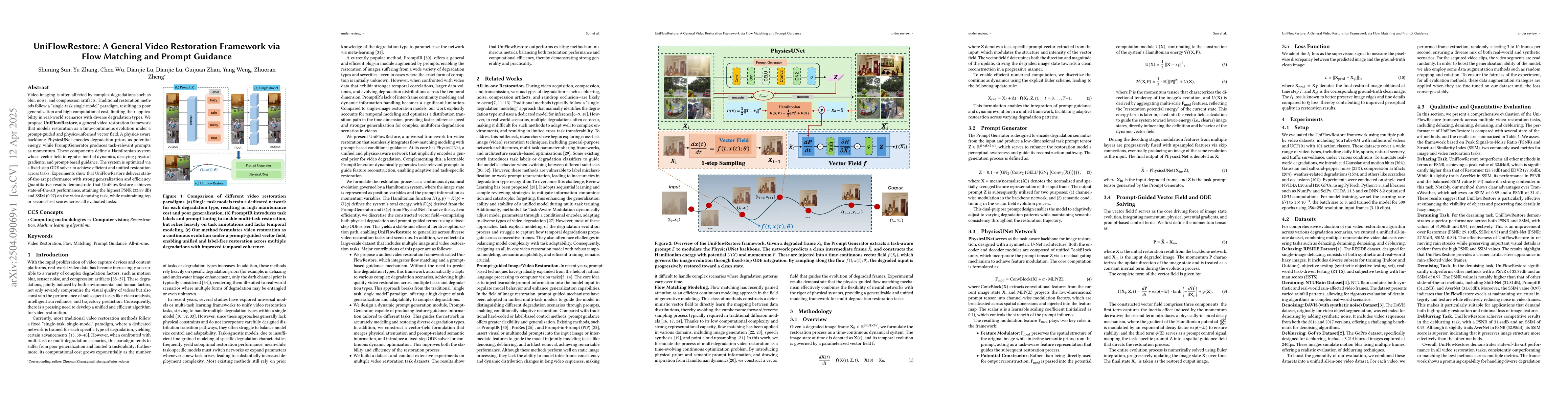 Thumbnail for UniFlowRestore: A General Video Restoration Framework via Flow Matching
  and Prompt Guidance
