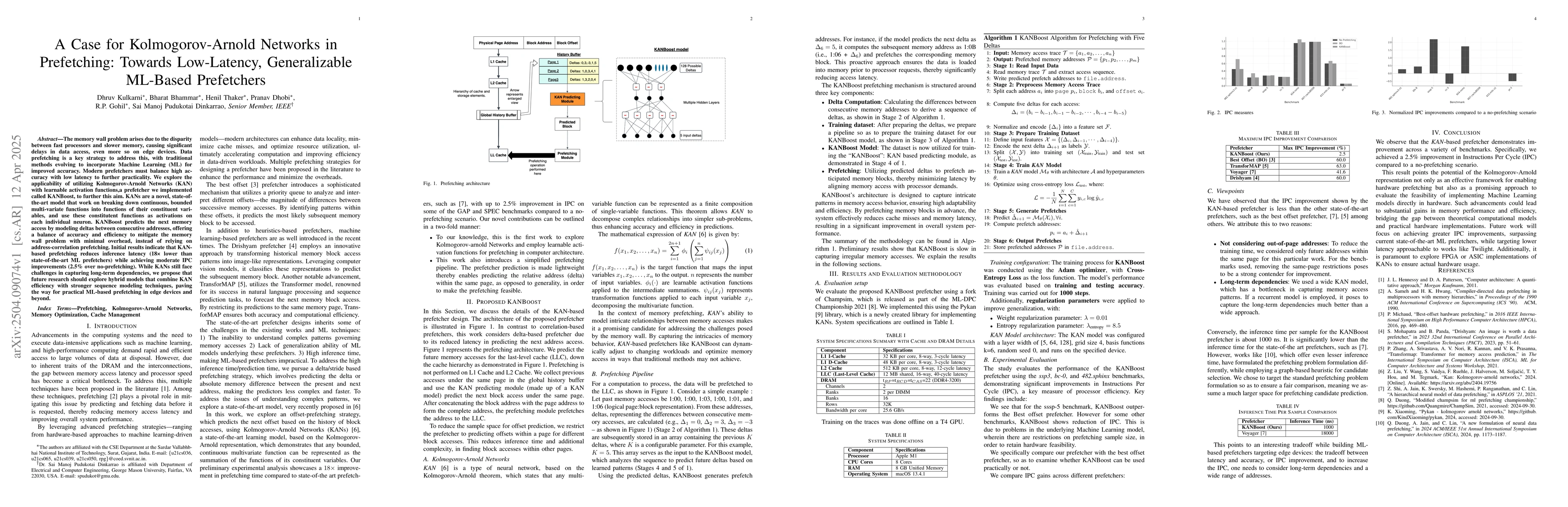 Thumbnail for A Case for Kolmogorov-Arnold Networks in Prefetching: Towards
  Low-Latency, Generalizable ML-Based Prefetchers