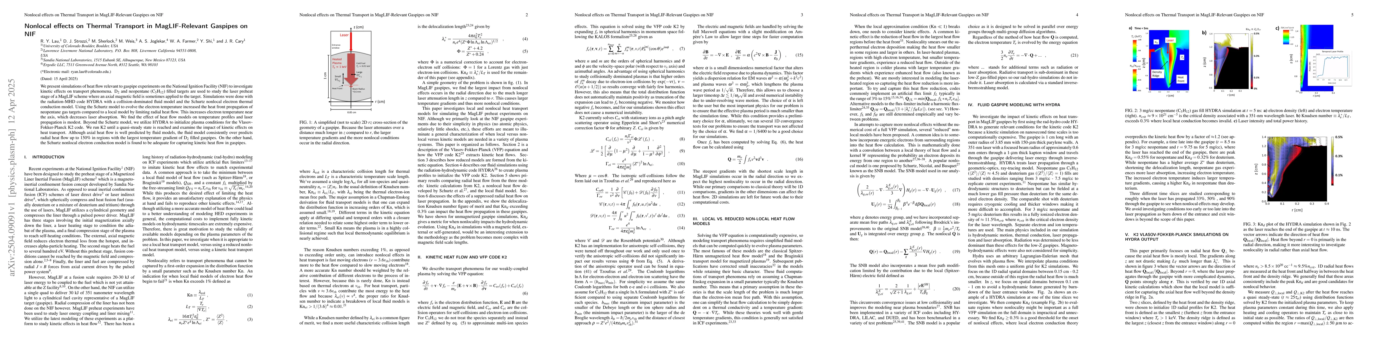 Thumbnail for Nonlocal effects on Thermal Transport in MagLIF-Relevant Gaspipes on NIF