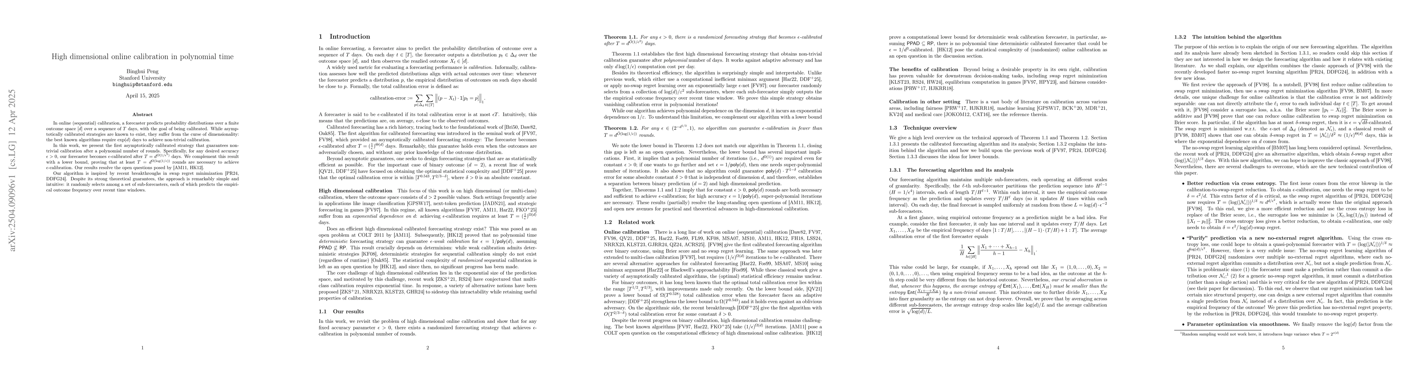 Thumbnail for High dimensional online calibration in polynomial time