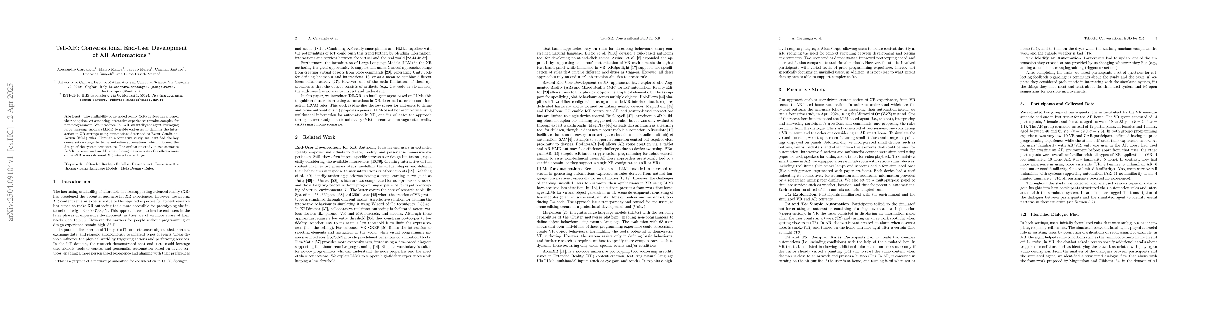 Thumbnail for Tell-XR: Conversational End-User Development of XR Automations