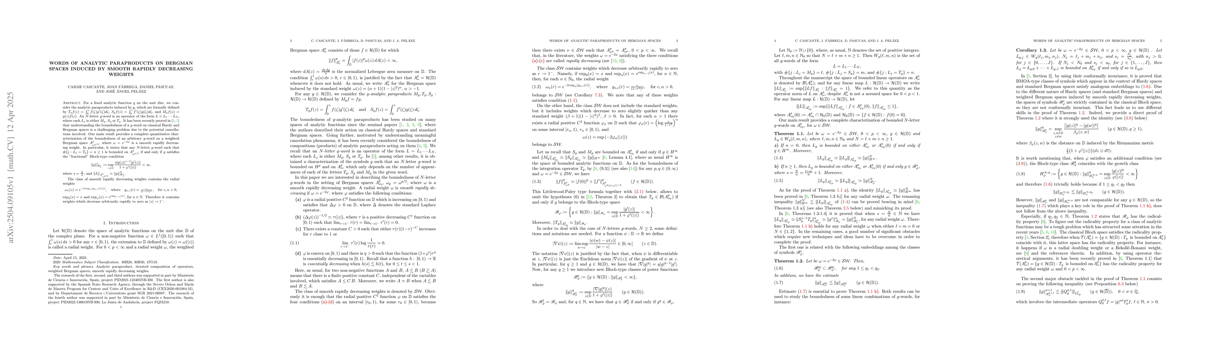 Thumbnail for Words of analytic paraproducts on Bergman spaces