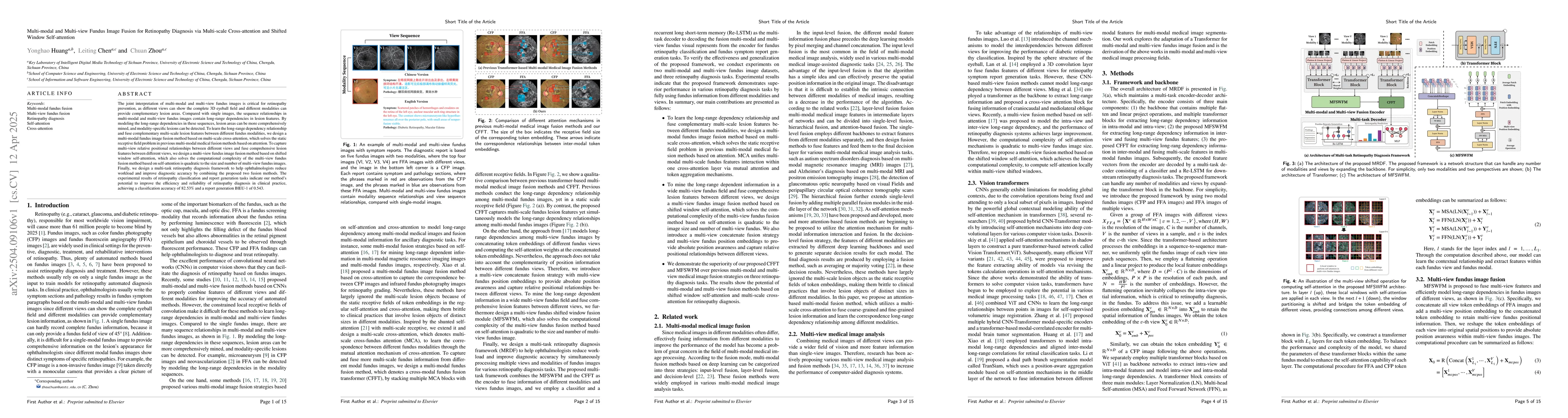 Thumbnail for Multi-modal and Multi-view Fundus Image Fusion for Retinopathy Diagnosis
  via Multi-scale Cross-attention and Shifted Window Self-attention