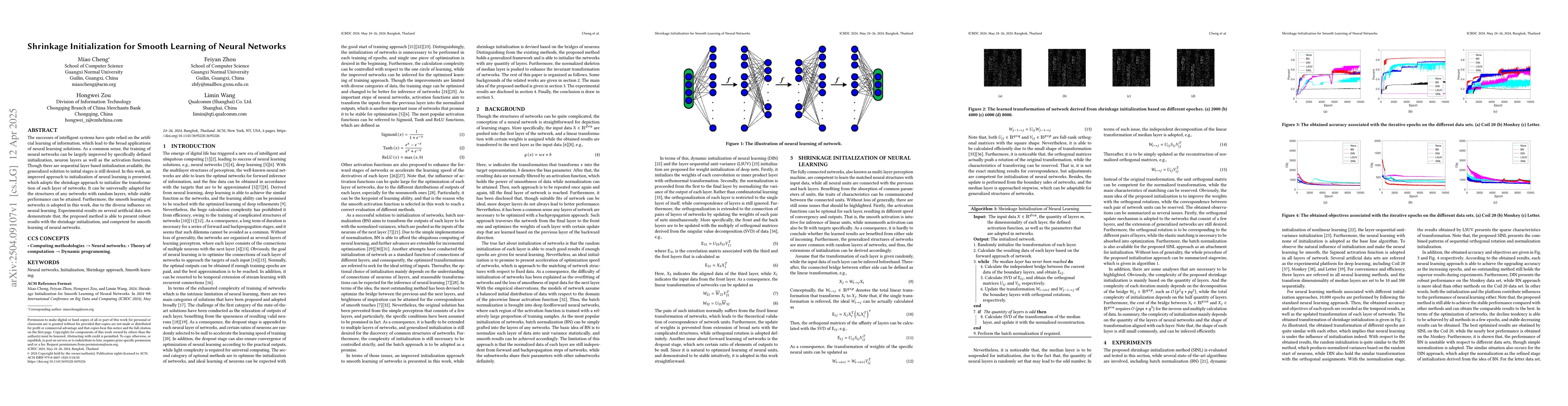 Thumbnail for Shrinkage Initialization for Smooth Learning of Neural Networks