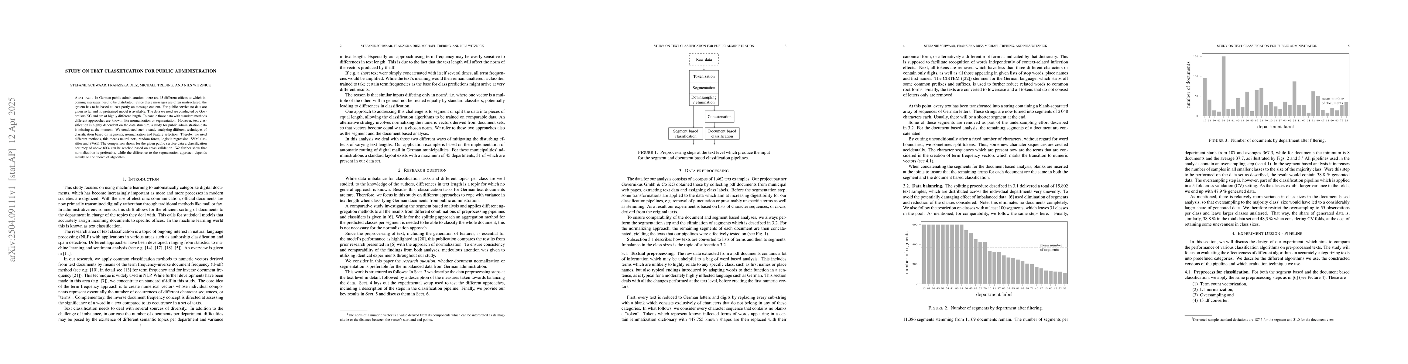 Thumbnail for Study on Text Classification for Public Administration