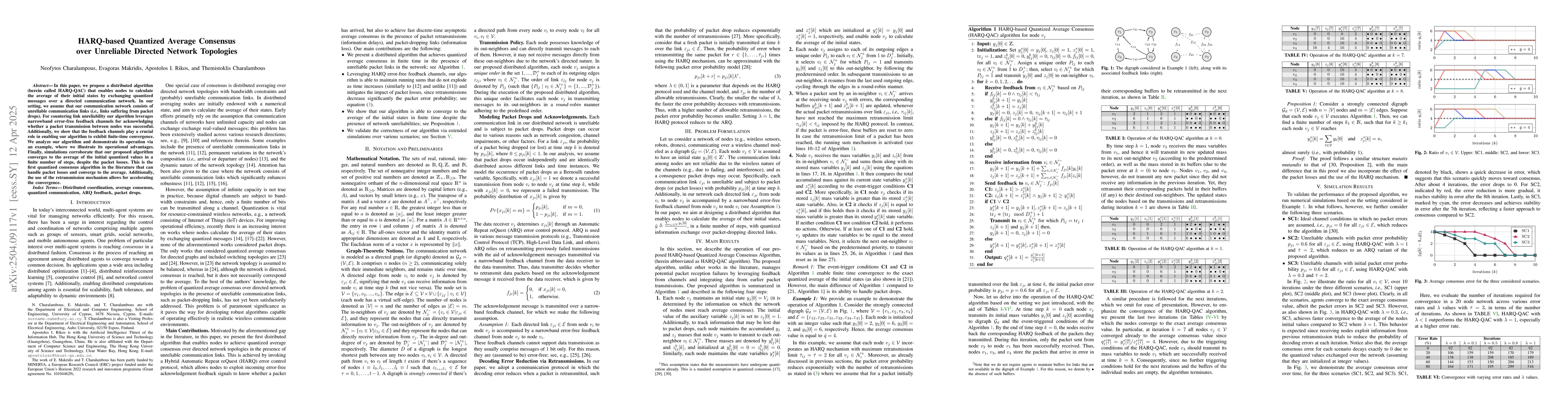 Thumbnail for HARQ-based Quantized Average Consensus over Unreliable Directed Network
  Topologies