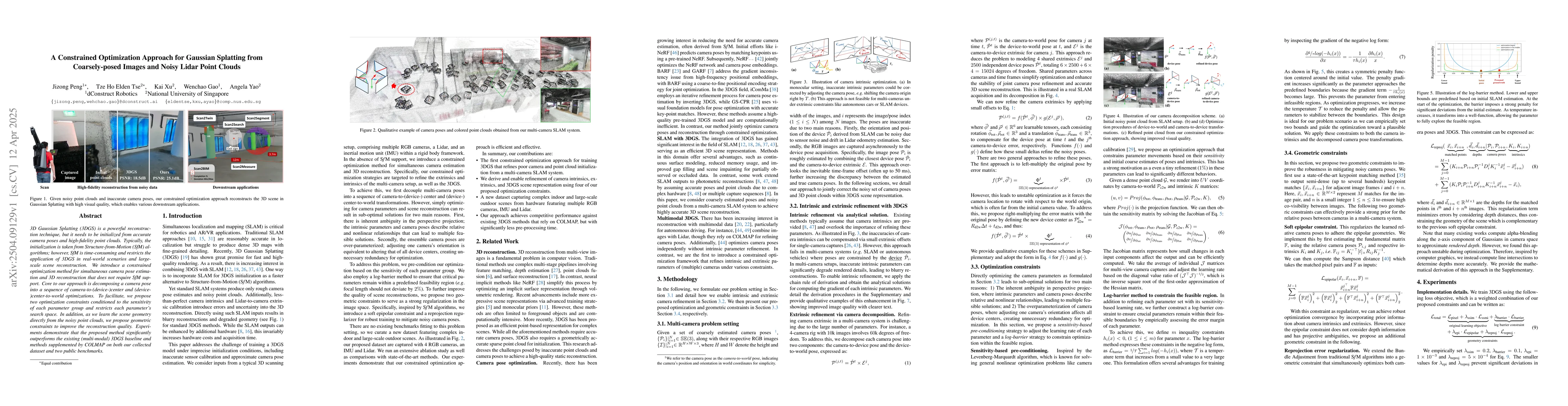 Thumbnail for A Constrained Optimization Approach for Gaussian Splatting from
  Coarsely-posed Images and Noisy Lidar Point Clouds