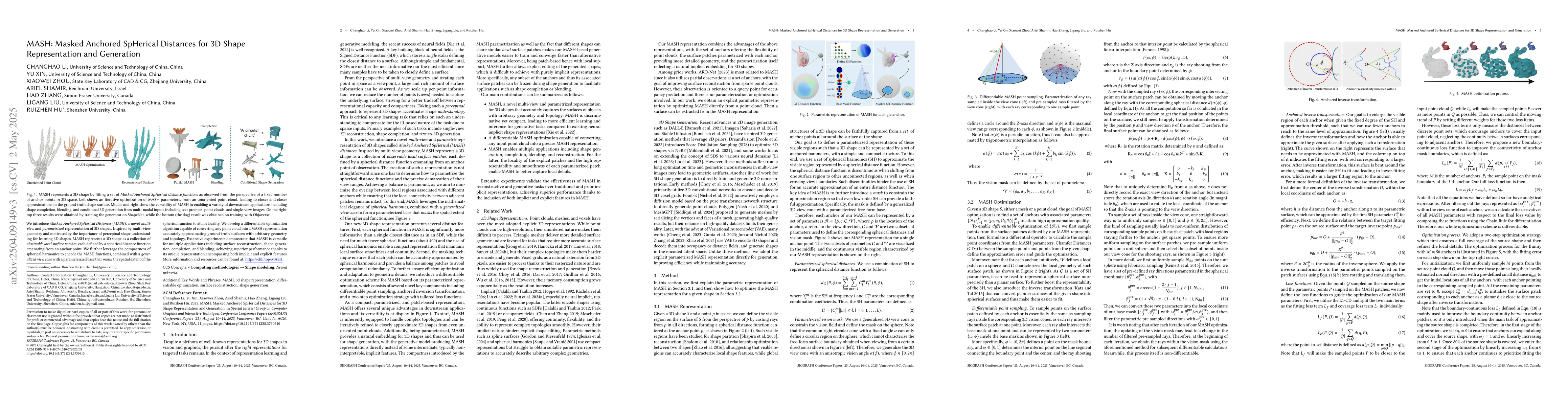Thumbnail for MASH: Masked Anchored SpHerical Distances for 3D Shape Representation
  and Generation