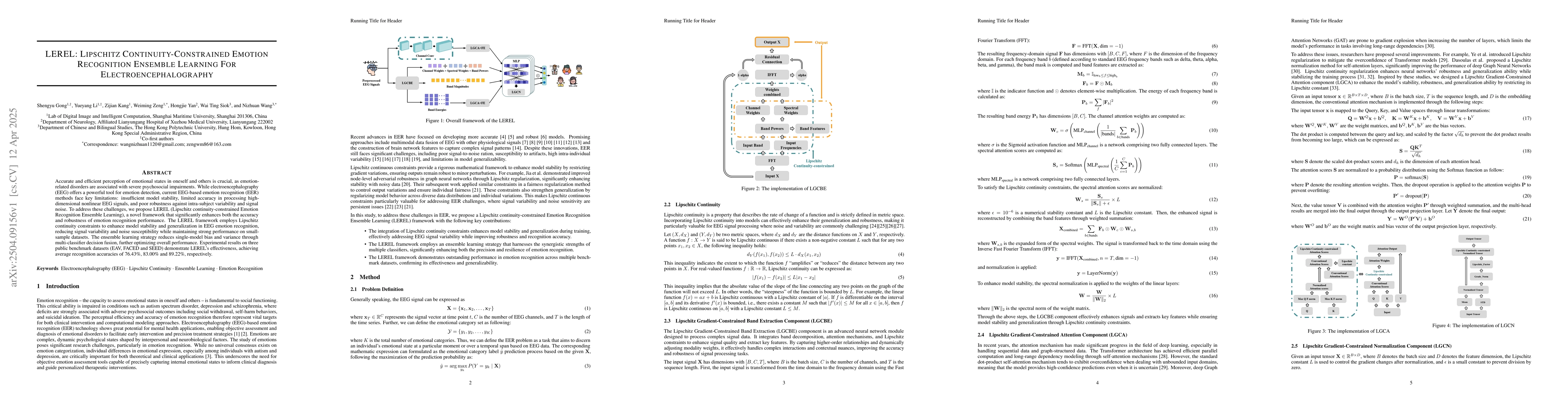 Thumbnail for LEREL: Lipschitz Continuity-Constrained Emotion Recognition Ensemble
  Learning For Electroencephalography