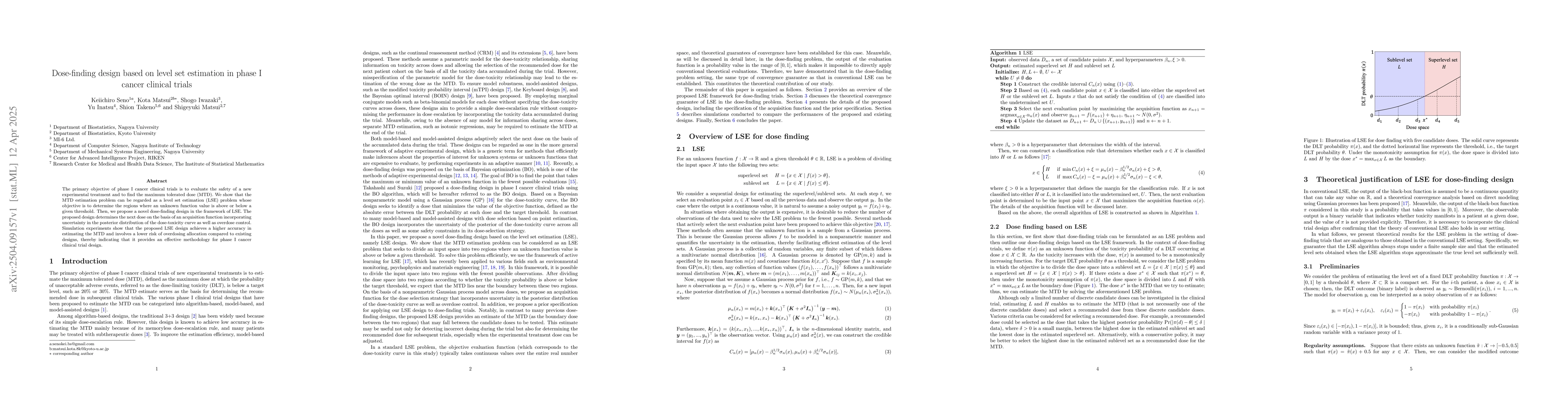 Thumbnail for Dose-finding design based on level set estimation in phase I cancer
  clinical trials