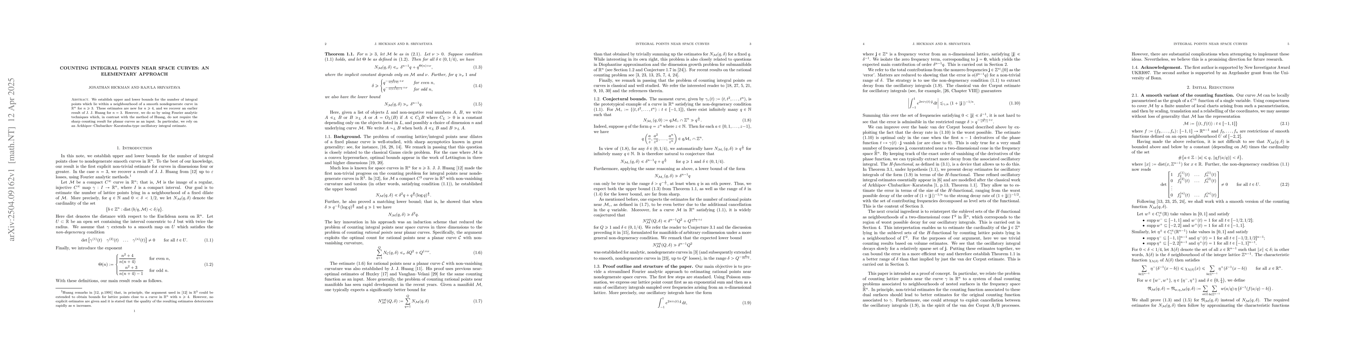 Thumbnail for Counting integral points near space curves: an elementary approach