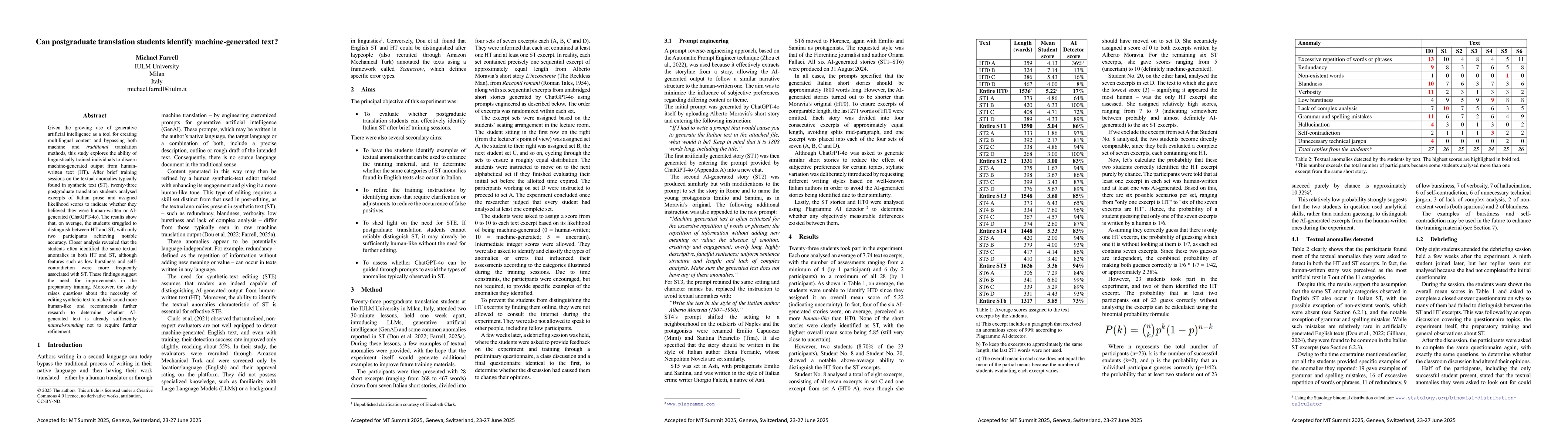 Thumbnail for Can postgraduate translation students identify machine-generated text?