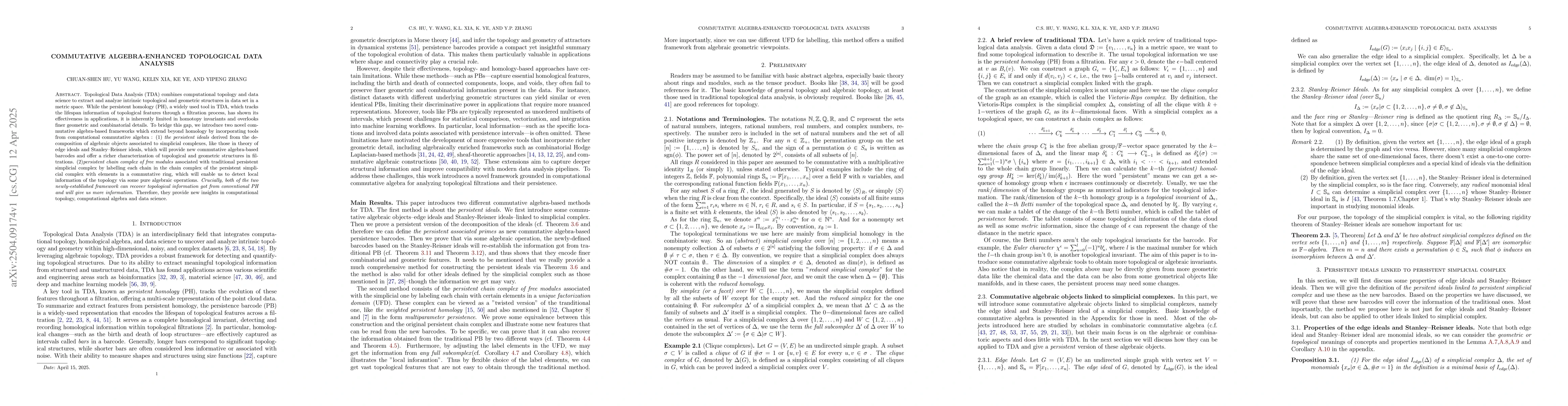Thumbnail for Commutative algebra-enhanced topological data analysis