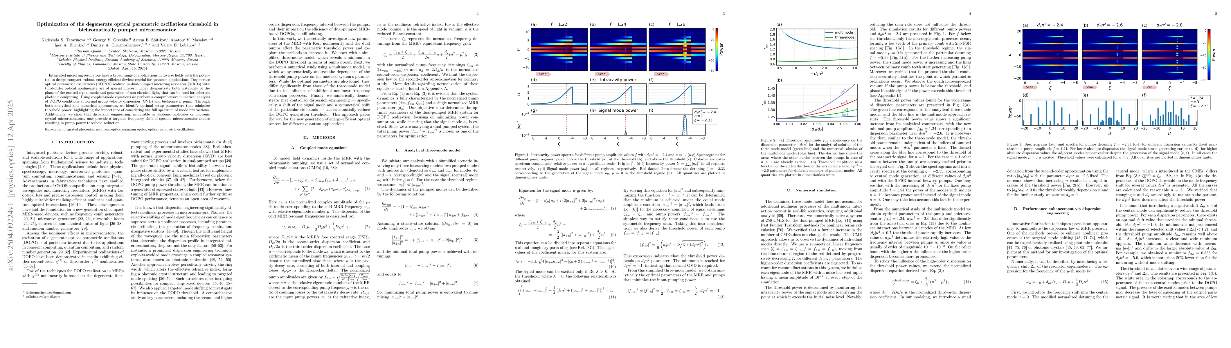 Thumbnail for Optimization of the degenerate optical parametric oscillations threshold
  in bichromatically pumped microresonator