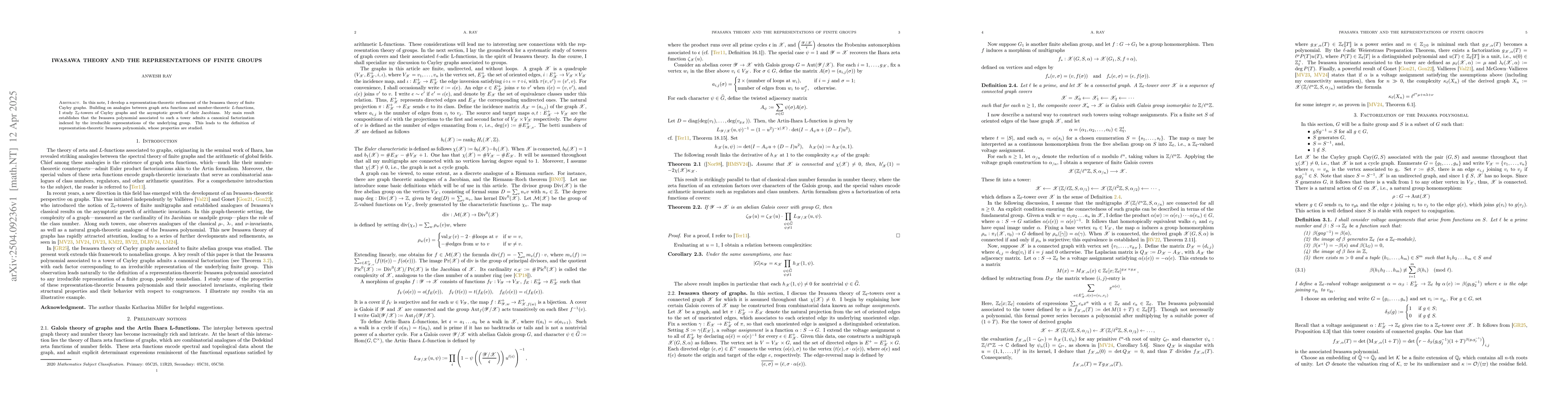 Thumbnail for Iwasawa theory and the representations of finite groups