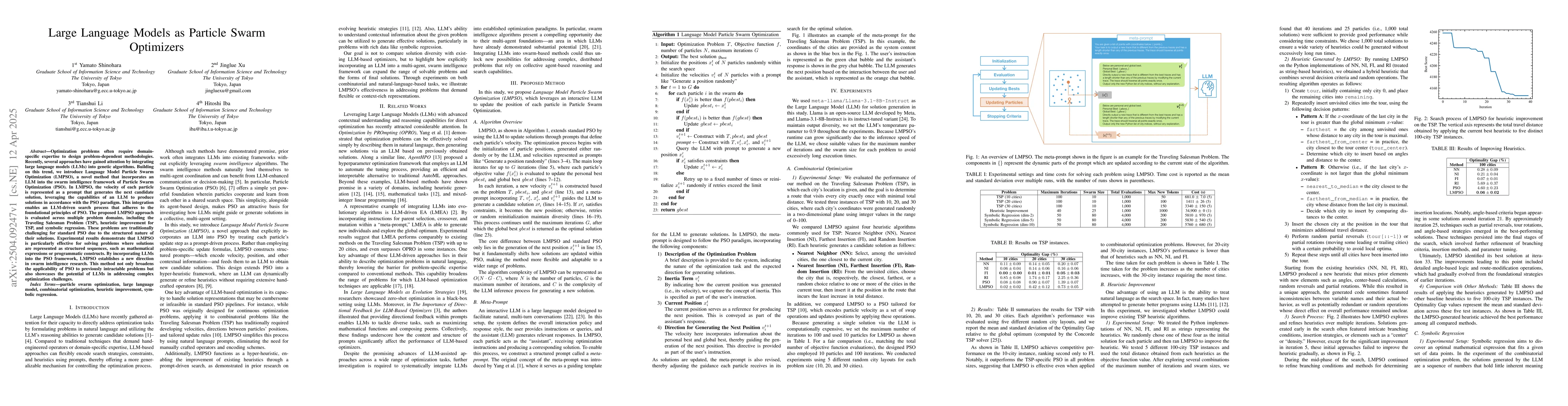 Thumbnail for Large Language Models as Particle Swarm Optimizers