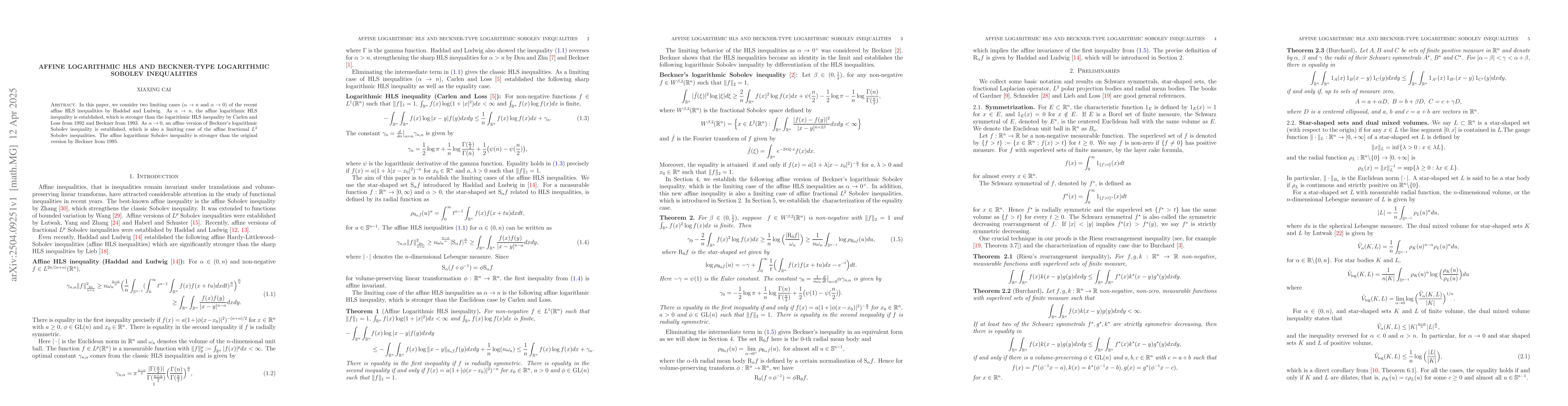 Thumbnail for Affine Logarithmic HLS and Beckner-Type Logarithmic Sobolev Inequalities